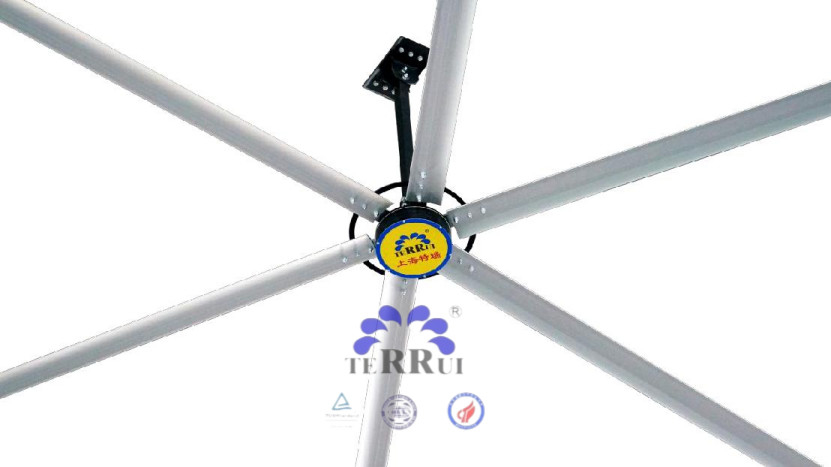 Ống quạt trần công nghiệp với 14300m3 / min Luồng không khí cho IP55 Hội thảo và 6pcs hợp kim