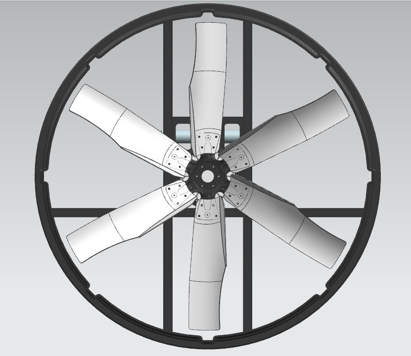 Độ bền 2 lớp PE Frame Material Chiếc quạt gia cầm 444r/min Tốc độ xoay cho dòng không khí tối ưu