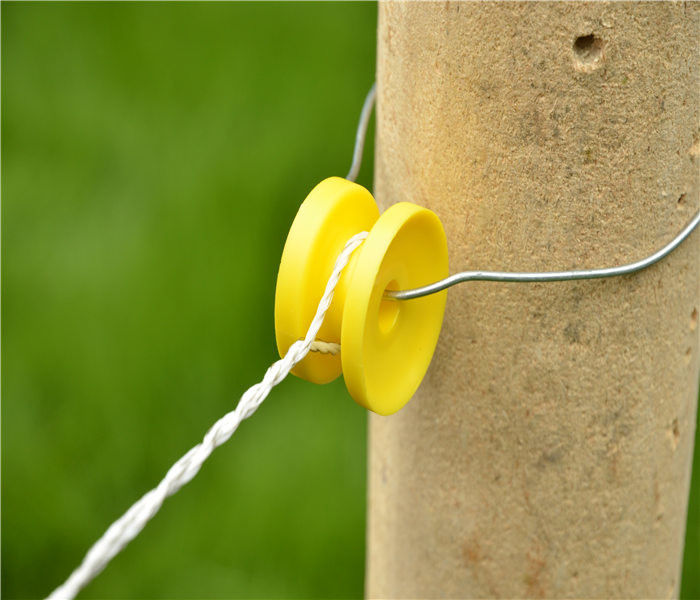 12kv nhựa donut cách điện 10mm đinh tròn góc màu vàng suốt chỉ cách điện Hàng rào điện với trọng lượng 12,8g